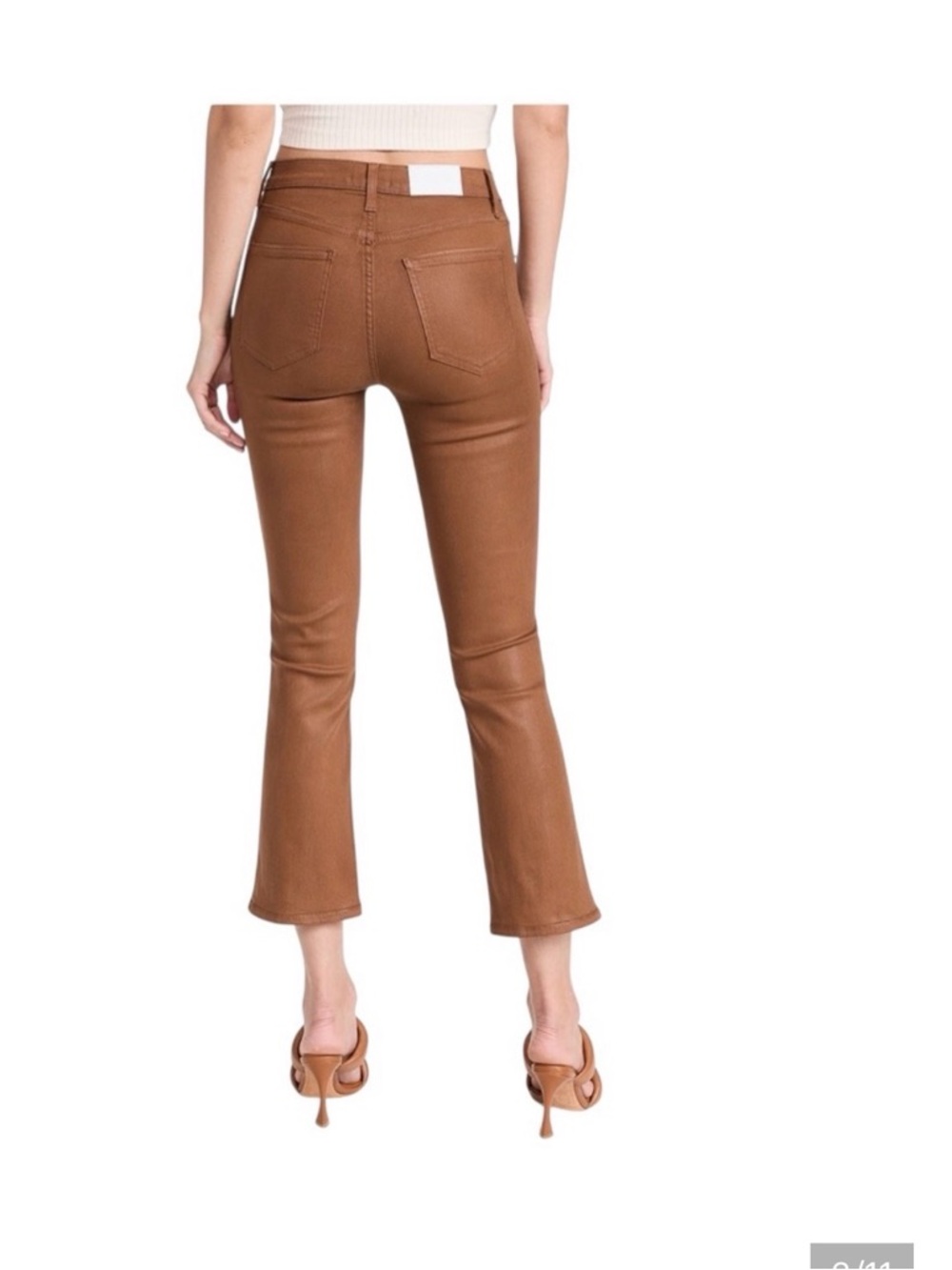 Pistola Lennon Coated High Rise Cropped Bootcut - Size 28 - color: Cognac